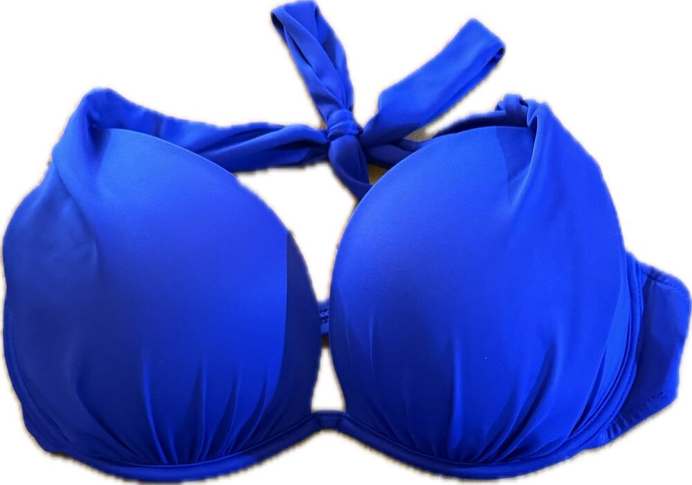 VENUS Bikini Set Womens 2 Piece Royal Blue Underwire Halter D Cup 8 Ruched